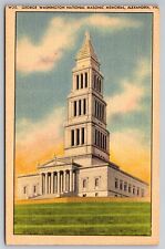 George Washington National Masonic Memorial Alexandria VA C1940s Postcard R11 picture