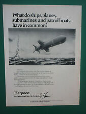 7/1978 PUB MCDONNELL DOUGLAS HARPOON ANTI SHIP MISSILE US NAVY SUBMARINE AD picture