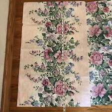 VTG 80’s Cannon Pink Cabbage Chintz Rose Standard Pair Pillowcases USA Cottage picture