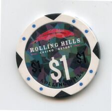 1.00 Chip from the Rolling Hills Casino Corning California Black Inlay picture