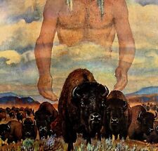 Bison Buffalo Herd 1954 Art Print Paul Bransom Marlin Perkins Zooparade DWDD3 picture