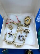 Vintage Lot of Masonic Order of The Eastern Star Jewelry Pins & Storage Bag picture