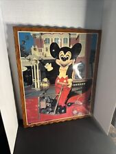 Vintage mickey mouse poster Expertly Made Into A Wooded Clock Kissing Hands picture