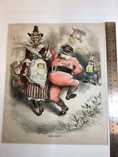 Original Harper’s Weekly Jan 3, 1880 Thomas Nast Santa Claus Print, Hand-colored picture