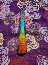 ORGONE 7 CHAKRA LAYERED GEMSTONE FACETED WAND ORGONITE (ONE)  picture