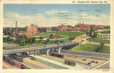 1942 Kansas City,MO Hospital Hill Railroad Depot Missouri Linen Postcard Vintage picture