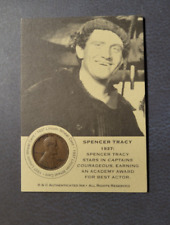 Spencer Tracy Authenticated Ink Award 1937 Wheat Penny Card picture