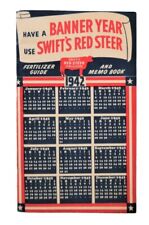 Vtg Swifts Red Steer Fertilizers Guide Calendar Memo Advertising Book 1942 picture