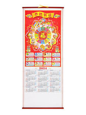 2024 Chinese Hanging Calendar Auspicious Wall Scroll Weekly Planner Home decor picture