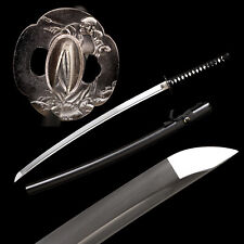 Black Katana 9260 Spring Steel Battle Ready Japenese Samurai Sharp Sword picture
