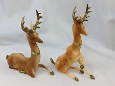 Christmas Decoration Reindeer Plastic Figure Lot of 2 Hong Kong 6 7 Inch picture