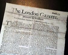 EARLIEST OF NEWSPAPERS TO BE HAD Original Early Rare 1670 London England Gazette picture