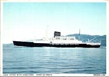 Postcard Ship Bergen Line Leda At Sea Stabilizers C78 picture