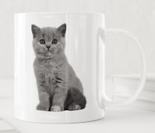 British Shorthair Cat Mug Home Tea Coffee Cup Grey Cat Mug Novelty Birthday picture