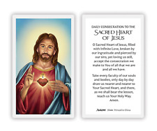 Laminated Consecration to Sacred Heart of Jesus Wallet Sized Holy Prayer Card picture