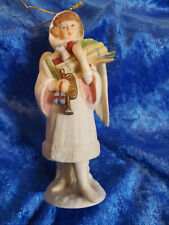 Vintage 1987 Schmid Ceramic Christmas Ornament Angel with Gifts Approx. 4