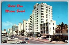 Vintage - Hotel Row. Miami Beach Florida Unposted Postcard picture