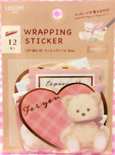 LOUJENE TOKYO Bear Animal Wrapping Gift Message Sticker Japan 12 pieces picture