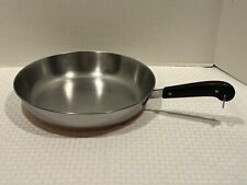 Vintage Revere Ware 1801 Made In USA Copper Clad Bottom 12 Inch Skillet (NO LID) picture