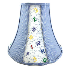 Vintage Laura Ashley Bell Shaped Lampshade Blue Gingham Baby Room Choose Style picture