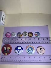 10 Vintage Assorted Buttons Pins 1964 - 2016 Peanuts Charlie Brown Lucy Snoopy + picture