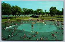 Postcard IA Municipal Swimming Pool Clinton Iowa R9 picture