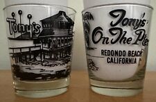 Pair Vintage Tony's On The Pier Lowball Glasses Anchor Hocking Redondo Beach picture