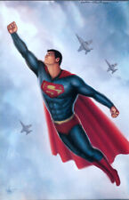 Retired 11x17 Inch Nathan Szerdy SIGNED DC Comics Art Print ~ Superman In Flight picture