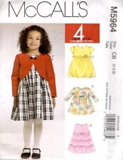 McCall's 5964 sewing pattern, girls dresses, sizes 1-3, FF picture