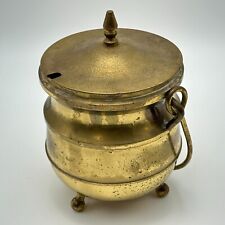 VTG Japan Brass Pot Handle Smudge Pot Gypsy Cauldron 3 Footed 5.5