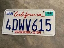 California License Plate Sesquicentennial  4DWV615  (Exp. Jan 2002) picture