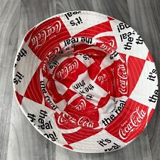 Coca Cola It’s The Real Thing Reversible Logo Bucket Hat. Red & White. 7.25” picture