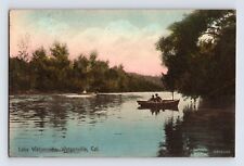 Postcard California Watsonville CA Lake Row Boat Hand Colored 1909 Posted picture