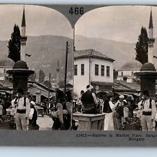 c1910s Sarajevo, Bosnia, Austria-Hungary Market Stereo Real Photo Serb Arab V23 picture