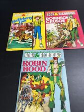 Lot of 3 Peter Pan Book & Recordings Robin Hood, Huck Finn & Robinson Crusoe picture