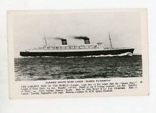 1950 Postcard Cunard White Star Liner Queen Elizabeth Rppc Real Photo picture