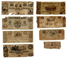 Group of 8 Different Notes - 1800's-1850's dated Obsolete Banknote - Paper Money picture