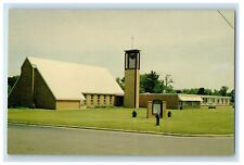 c1950s First Methodist Church with Memorial Bell Tower Barron WI Postcard picture