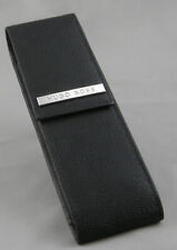 Hugo Boss Advance Black Leather 2-Pen Case - Brand New in Box picture