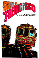Vintage 1967 San Francisco United Airlines Promotional Travel Poster - New picture