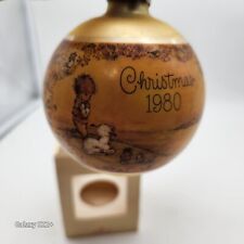 VTG 1980 HALLMARK KEEPSAKE GLASS CHRISTMAS ORNAMENT NATIVITY ORIGINAL BOX USA picture