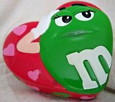 Galerie M&M's Ceramic Heart Shaped Green/Red M&M Container picture