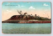 Postcard Massachusetts Boston MA Long Island Lighthouse 1914 Posted Divided Back picture