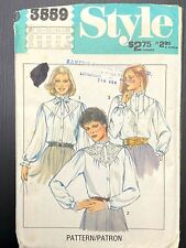 Vintage 1981 Style 3559 Sewing Pattern Misses Blouse Sz 10-12-14-16 picture