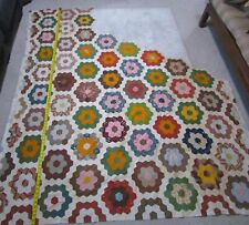 Antique Quilt top 1800's. Neat Early calico's. 81 x 71 with missing corner picture