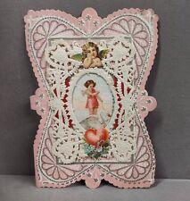 Vintage Embossed Die Cut Valentines Day Card 1920s I With Faithful Heart Used picture