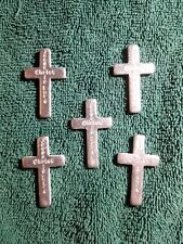 10 Vintage Jesus Christ Is Lord Silver Tone Pocket Cross picture