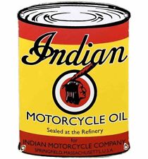 VINTAGE INDIAN MOTORCYCLES OIL CAN PORCELAIN SIGN DEALERSHIP MOTOR HARLEY GAS picture