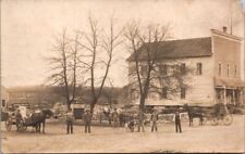 Vintage RPPC Postcard Men Horses & Wagons Outside General Store c.1904-1918 Q421 picture