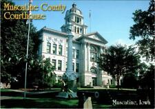 Muscatine, IA Iowa  COUNTY COURT HOUSE Civil War Statue~Courthouse  4X6 Postcard picture
